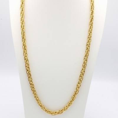 Image Massives Collier, GG 750/000, ovale Doppel- ankerglieder, Karabinerschl., B. ca. 8 mm, ...