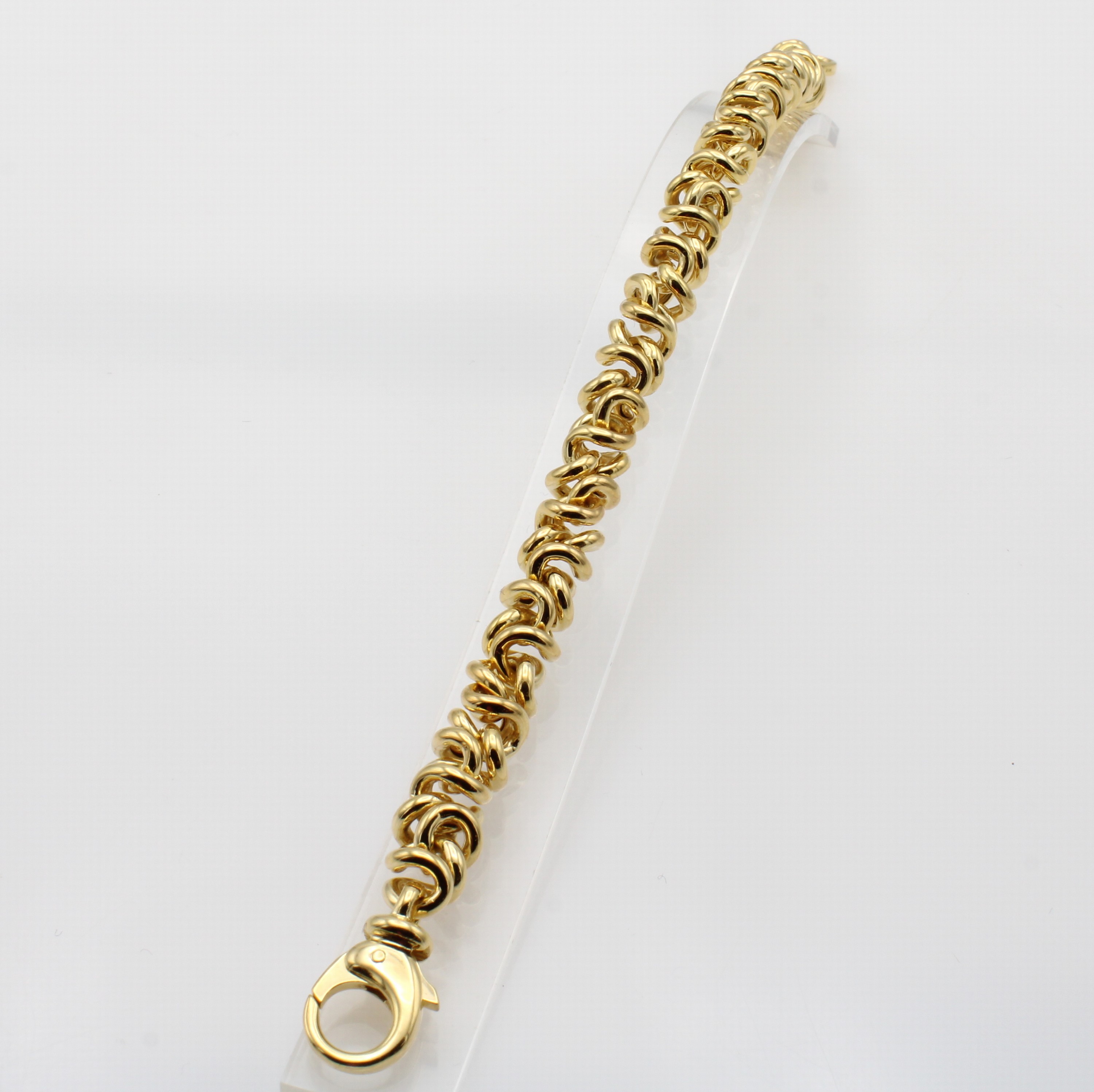 Image 27094871 - Massives Armband ´Girlande´, GG 750/000, Karabinerschl., B. ca. 8 mm, L. ca. 21 cm, ...