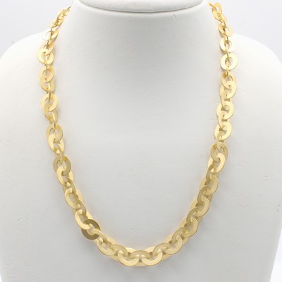 Image Collier, GG 750/000, ovale massive Glieder mattiert, Karabinerschl., Pforzheimer Handar- ...