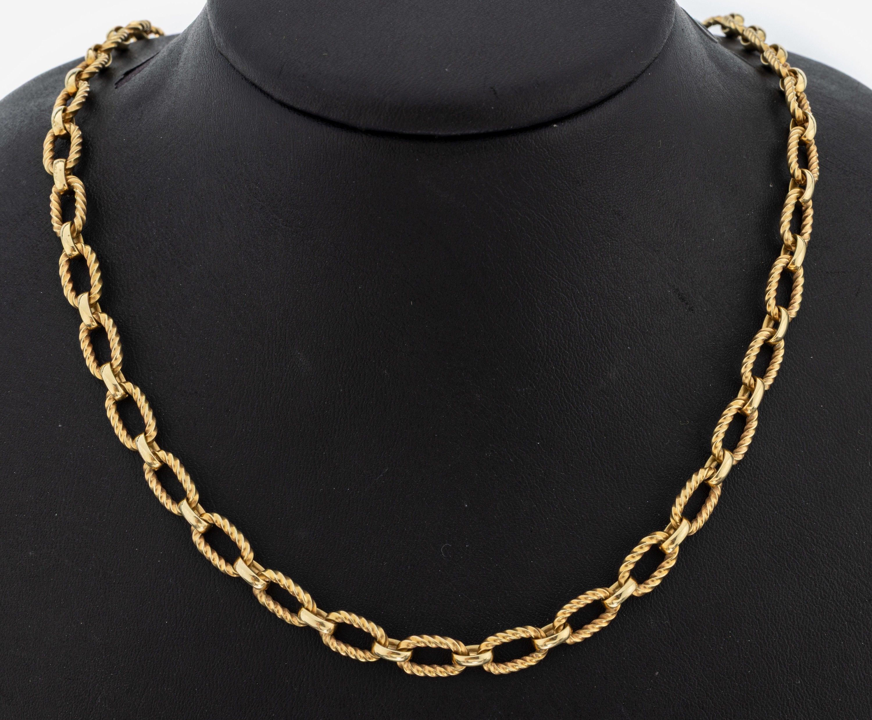 Image 27095649 - 14 kt Gold Collier, ca. 41,6 g, GG 585/000,ovale gekordelte Glieder, L. ca. 50.5 cm, ...
