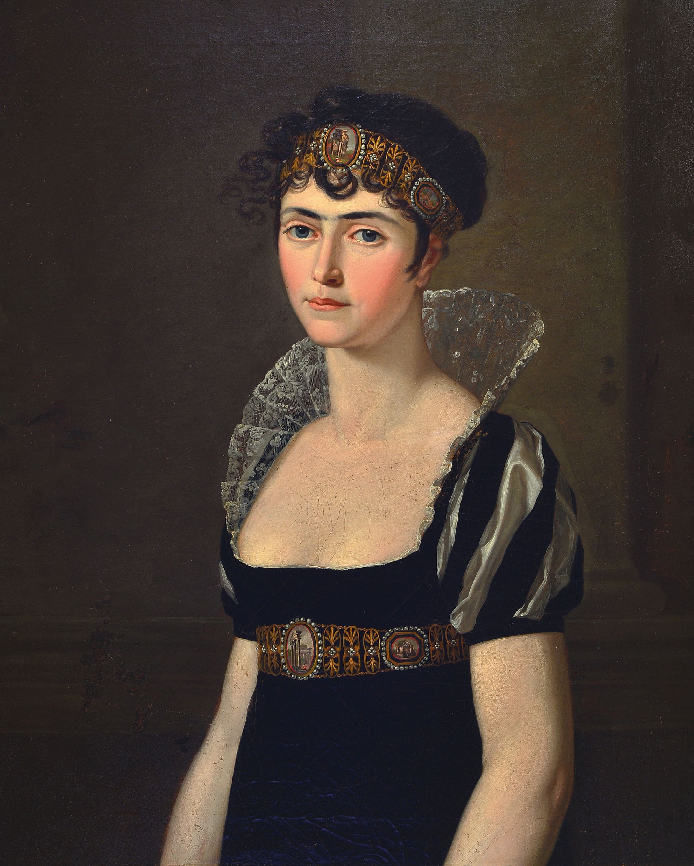 Detail a: Paar Porträts, Maximilian I von Bayern und Karoline von Baden, Königin von Bayern, erster König und erste Königin des 1806 proklamierten ...