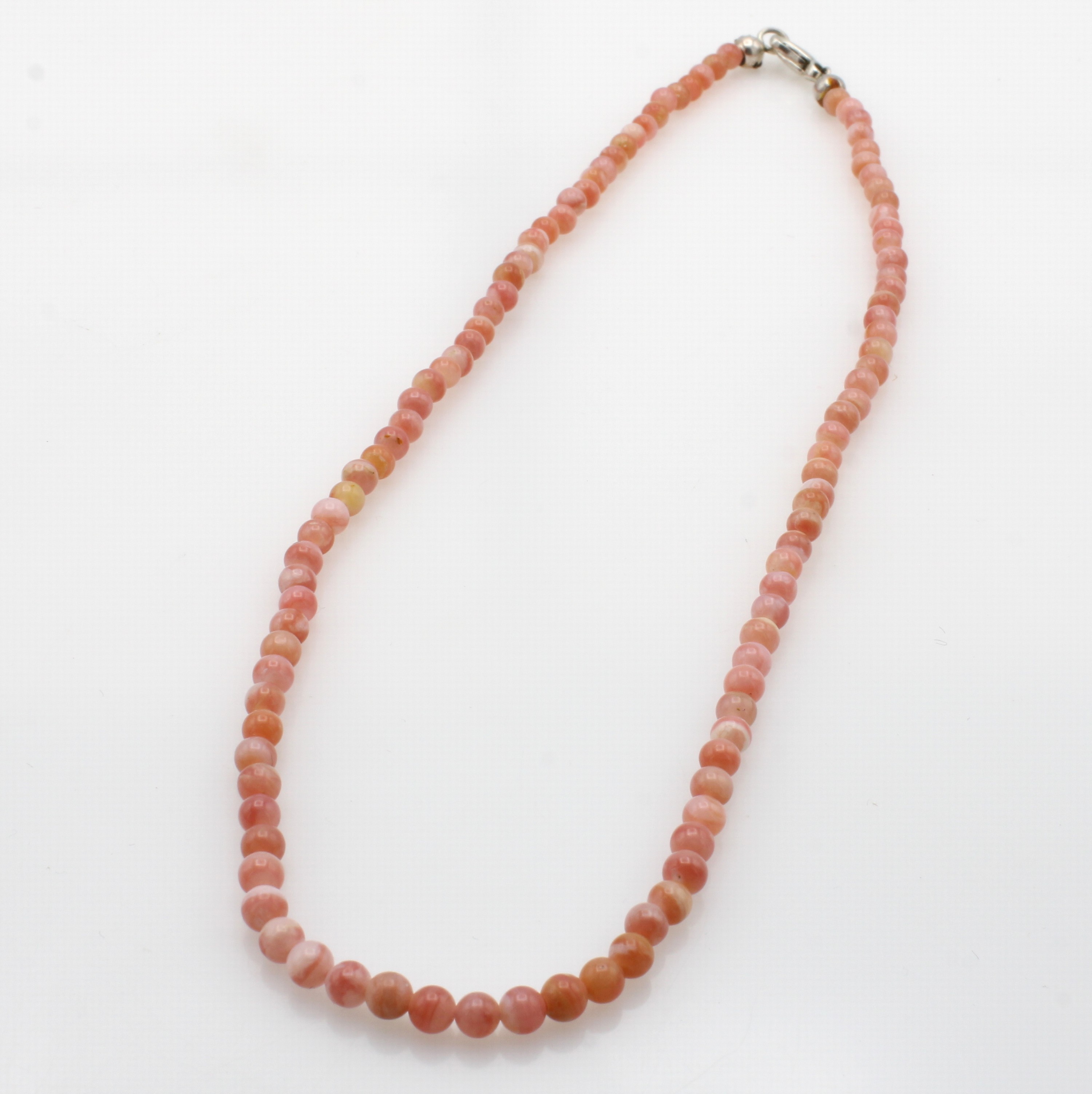 Image 27096237 - Opalkette, Schließe 925er Silber, pinkfarb. Opale, D. ca. 4 mm, Herkunft: Peru, L. ca. ...