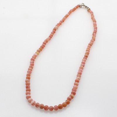 Image Opalkette, Schließe 925er Silber, pinkfarb. Opale, D. ca. 4 mm, Herkunft: Peru, L. ca. ...