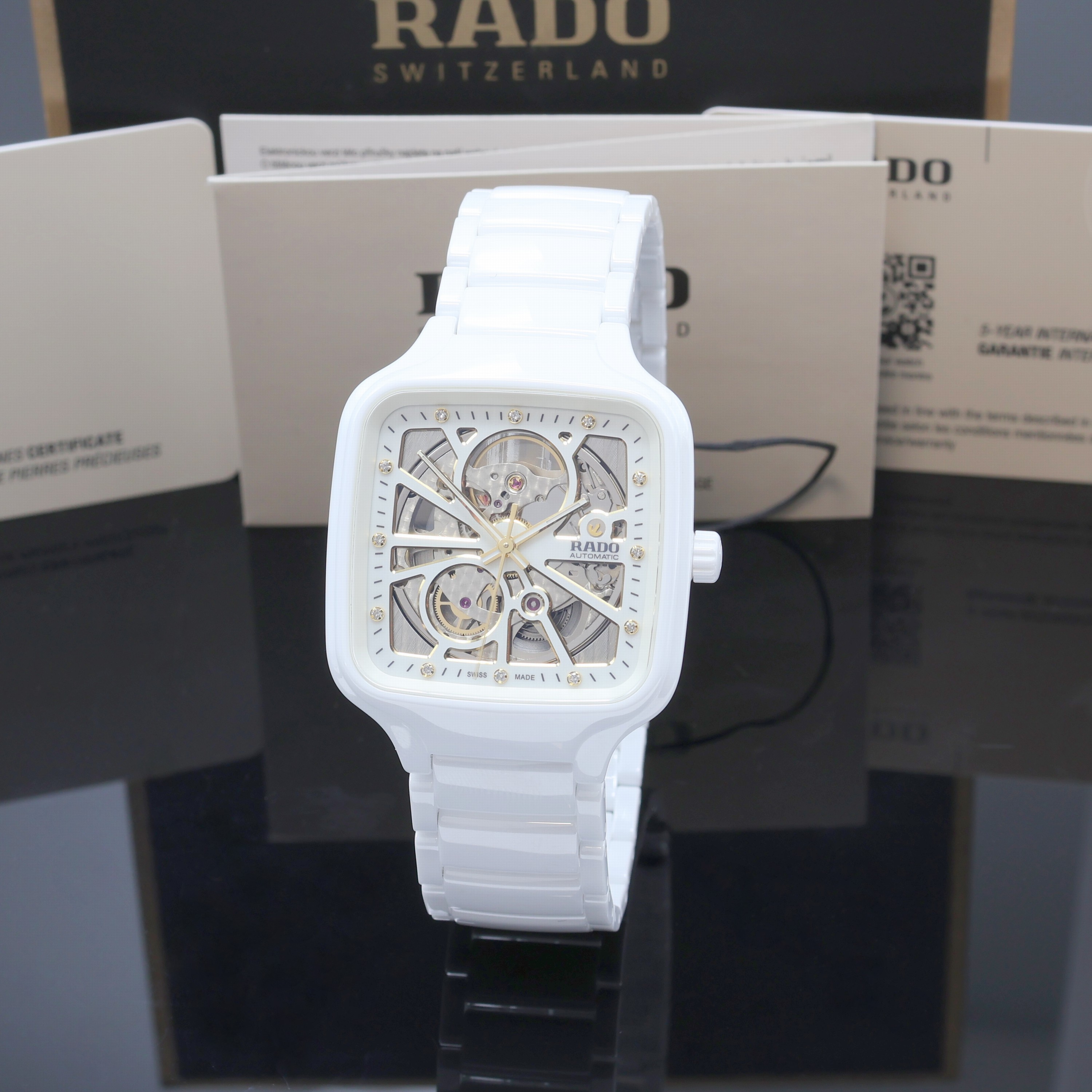 Image 27096884 - RADO nahezu neuwertige Armbanduhr True Square Open Heart Referenz R27073702, Automatik, ...