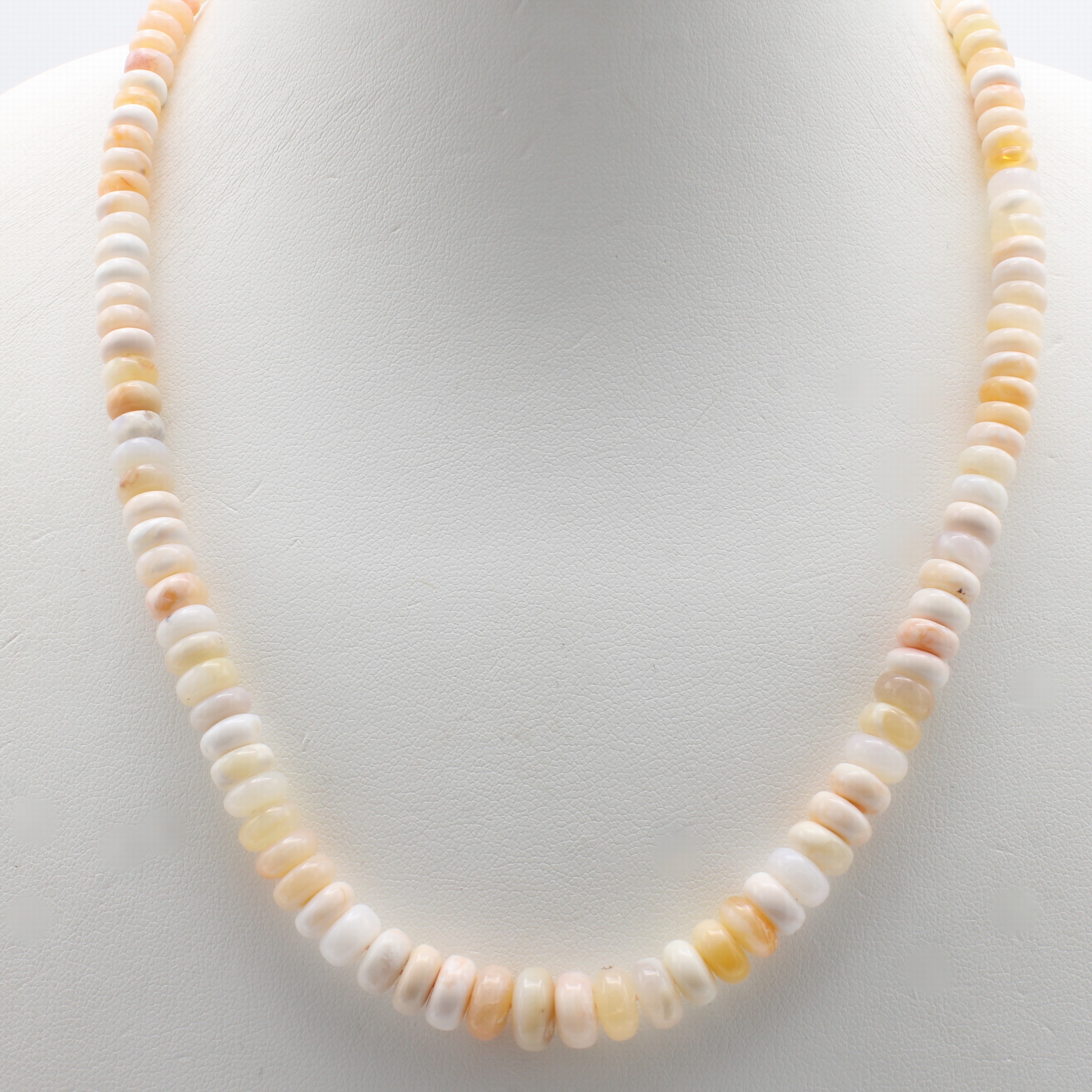 Image 27096891 - Opalkette, Karabinerschl. 925er Silber, mexikanische Opalrondelle, multicolorfarb. ...