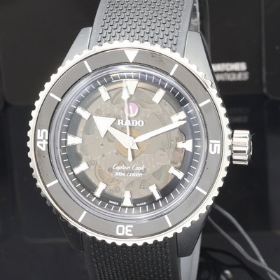 27096885a - RADO nahezu neuwertige Herrenarmbanduhr Captain Cook High-Tech Referenz R32127156, ...