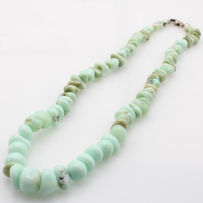 Image Opalkette, Karabinerschl. 925er Silber, grüne Opale in versch. Größen, Herkunft: ...