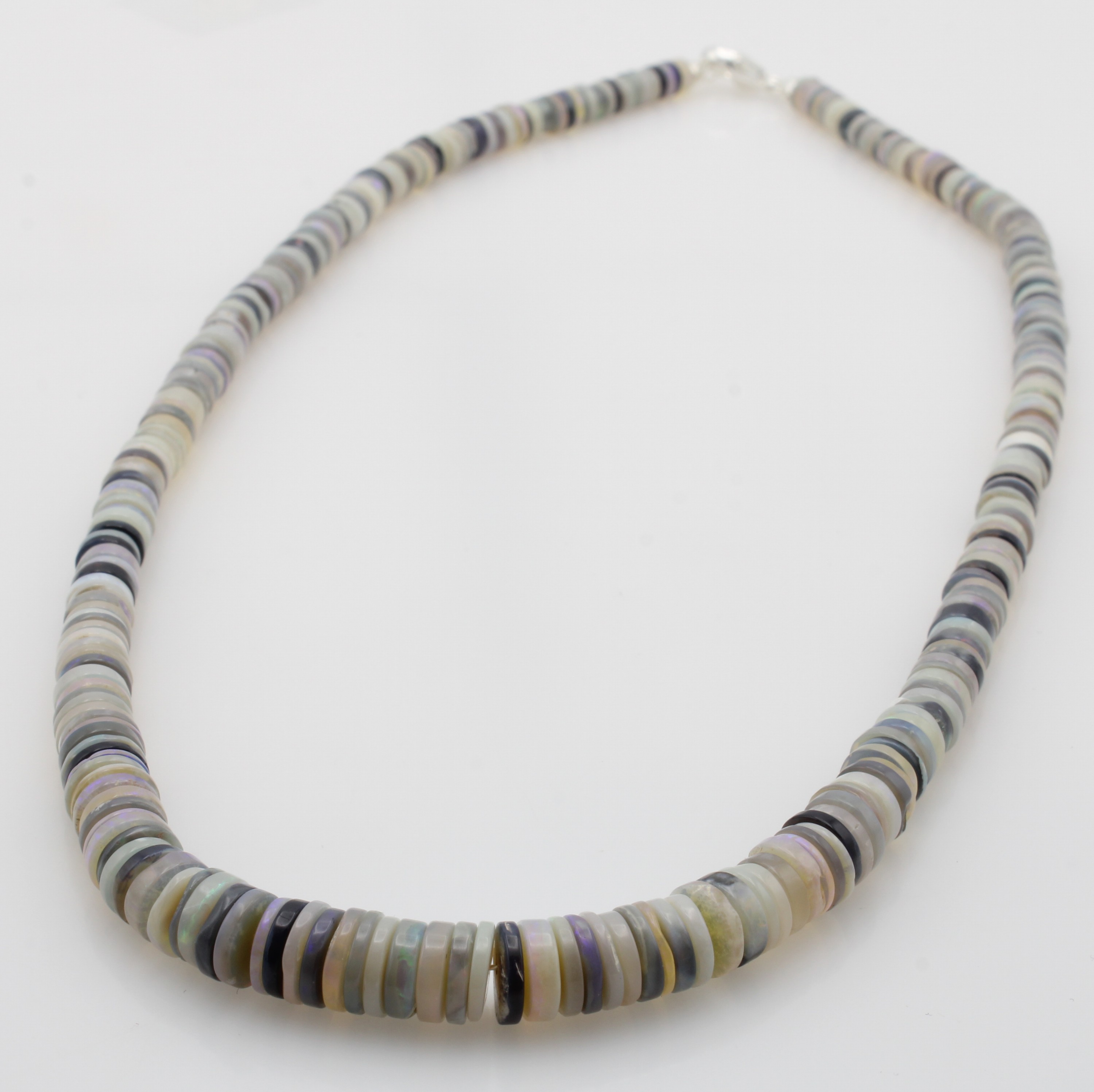 Image 27096905 - Opalkette, Karabinerschl. 925er Silber, dünne Rondelle in versch. Farben, Maße ca. 5- ...