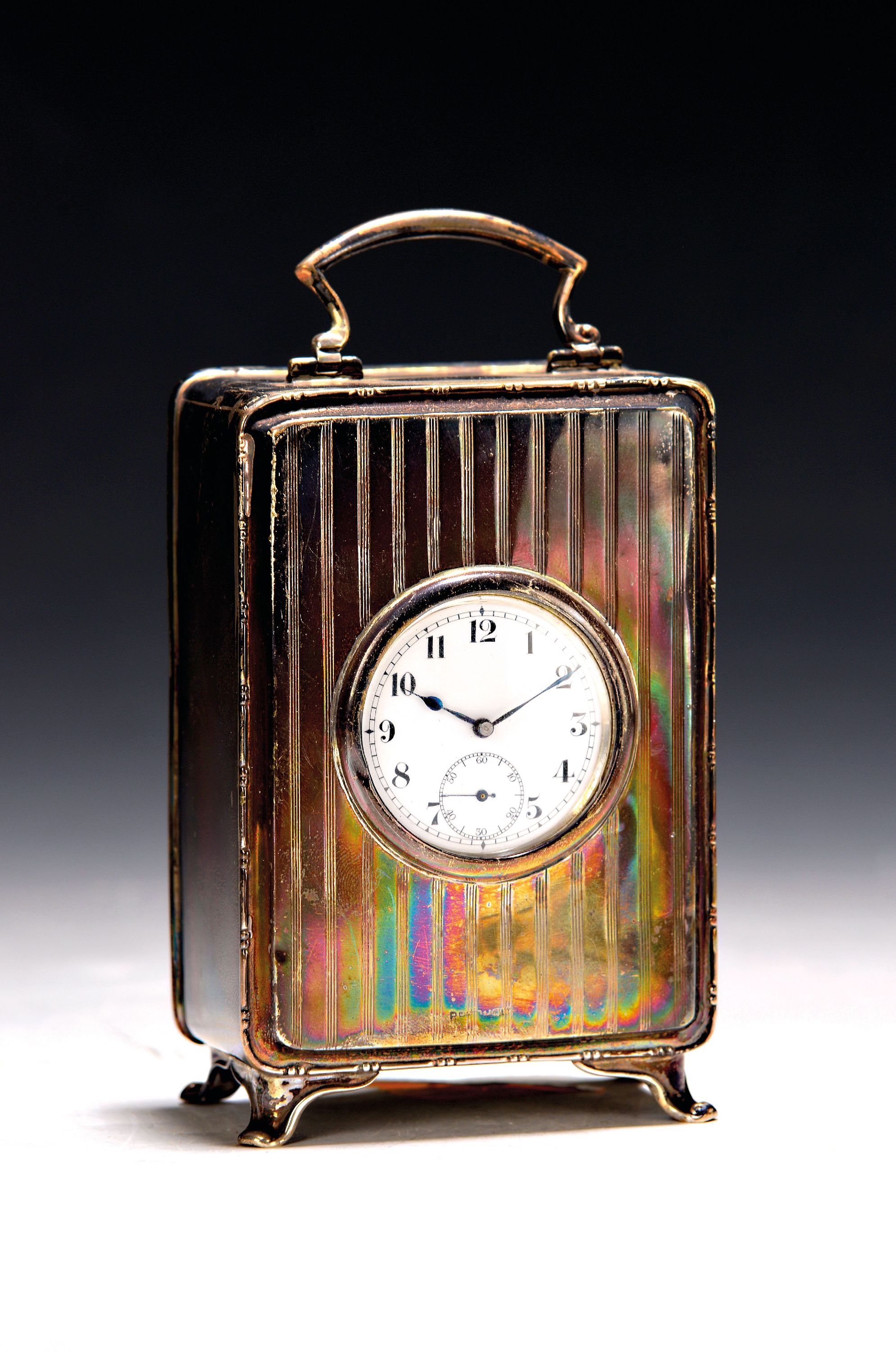 Image 27096947 - Reiseuhr, W.C.S & Co., Birmingham, 1919, Gehäuse aus Silber, Schweizer Werk mit ...