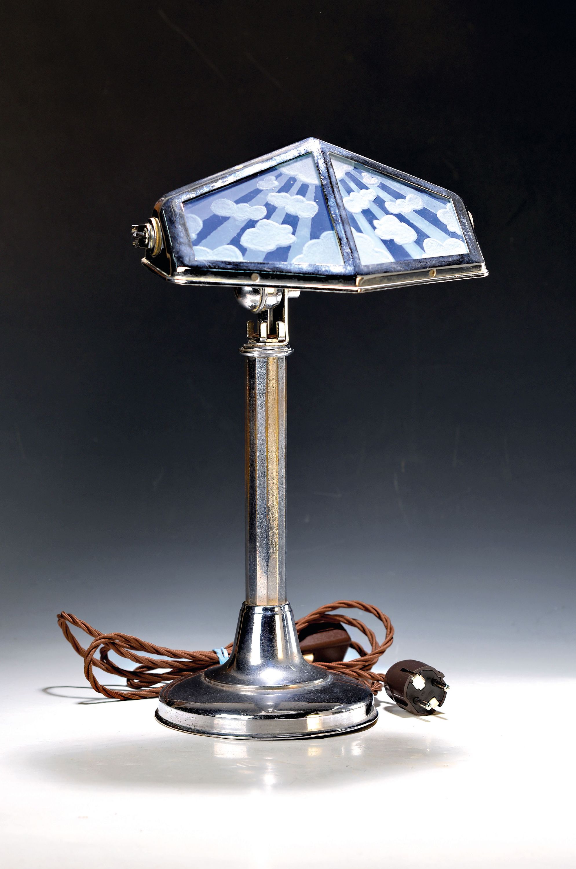 Image 27096960 - Schreibtischlampe ´Pirouette´, Frankreich, 1940er Jahre, Metall verchromt (leicht ...