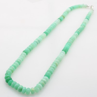 Image Opalkette, Karabinerschl. 925er Silber, grüne Opale in versch. Grüntönen, D. ca. 5.5 ...