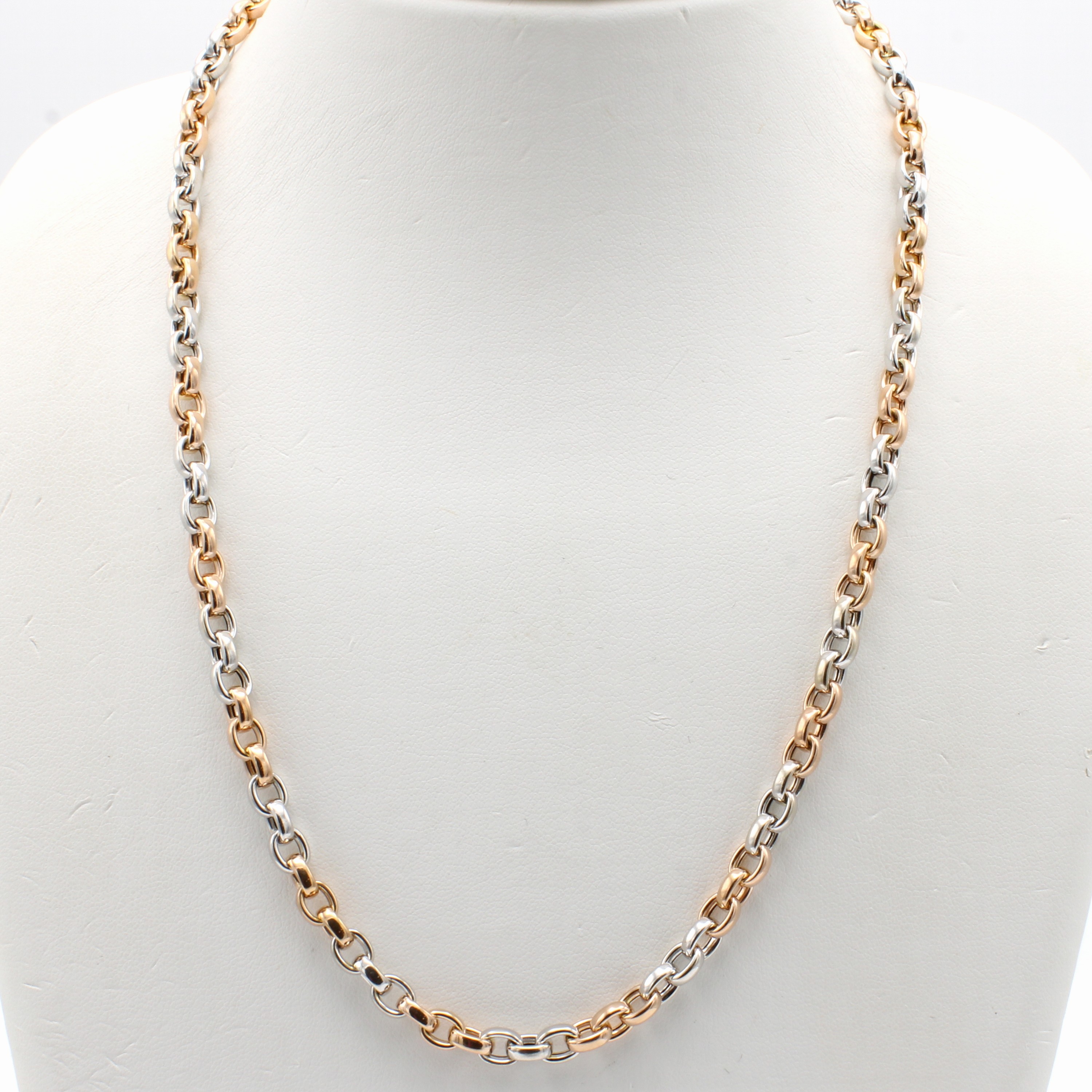 Image 27097116 - Rundankercollier, WG/RG 750/000, Karabiner- schl., massive Pforzheimer Arbeit, L. ca. 47 ...