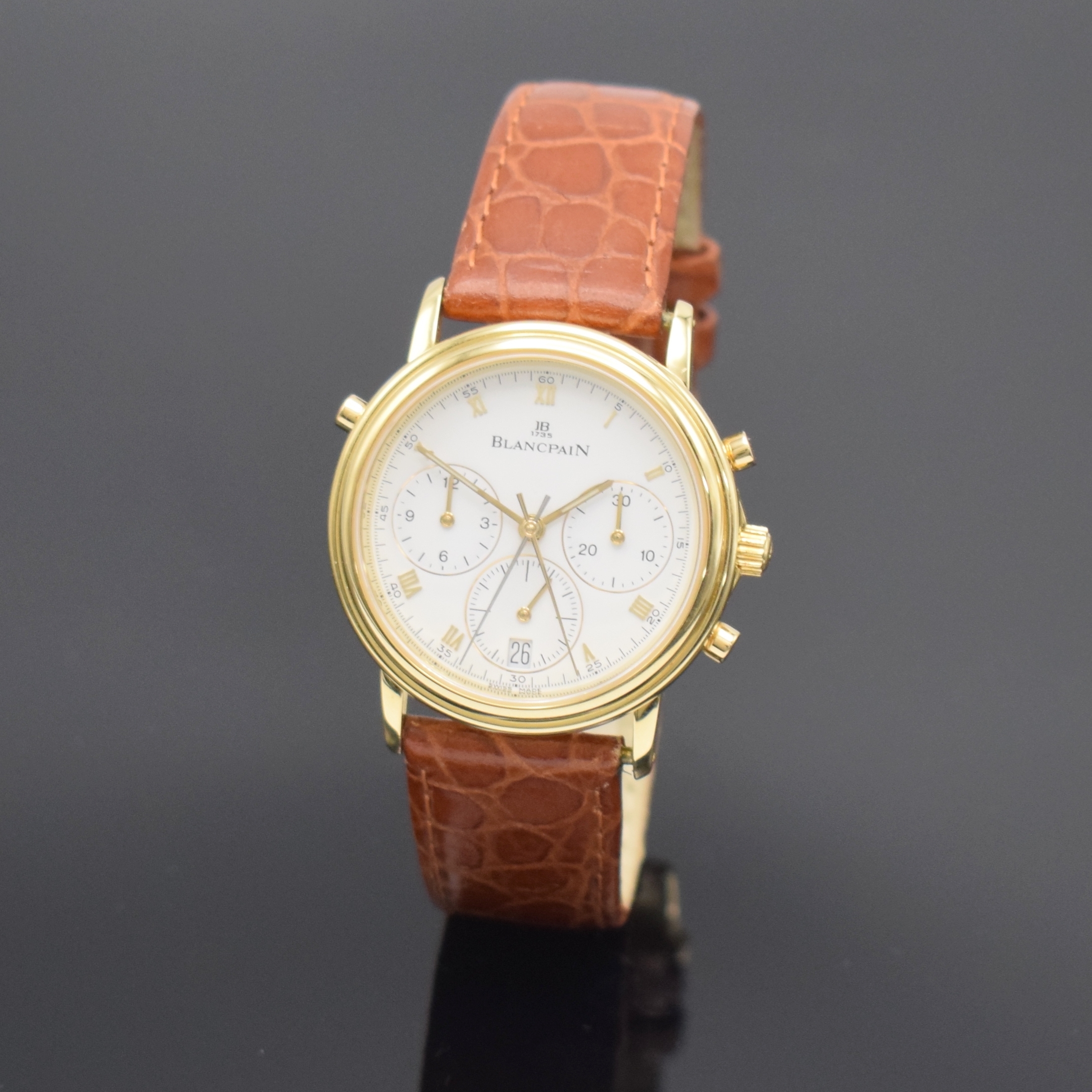 Image 27097124 - BLANCPAIN Villeret Chronographe Rattrapante in GG 750/000, Schweiz, Automatik, Lederband ...