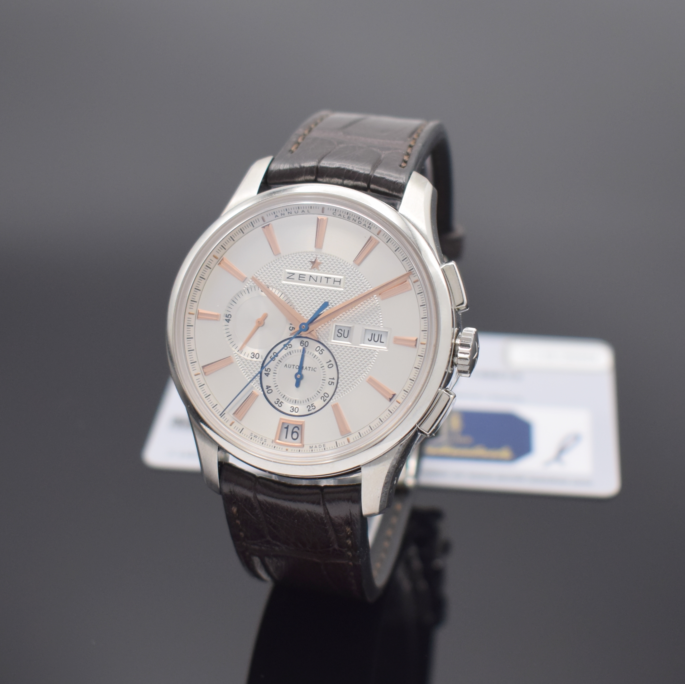 Image 27097125 - ZENITH El Primero Captain Winsor Annual Calendar Armbandchronograph in Stahl Referenz ...