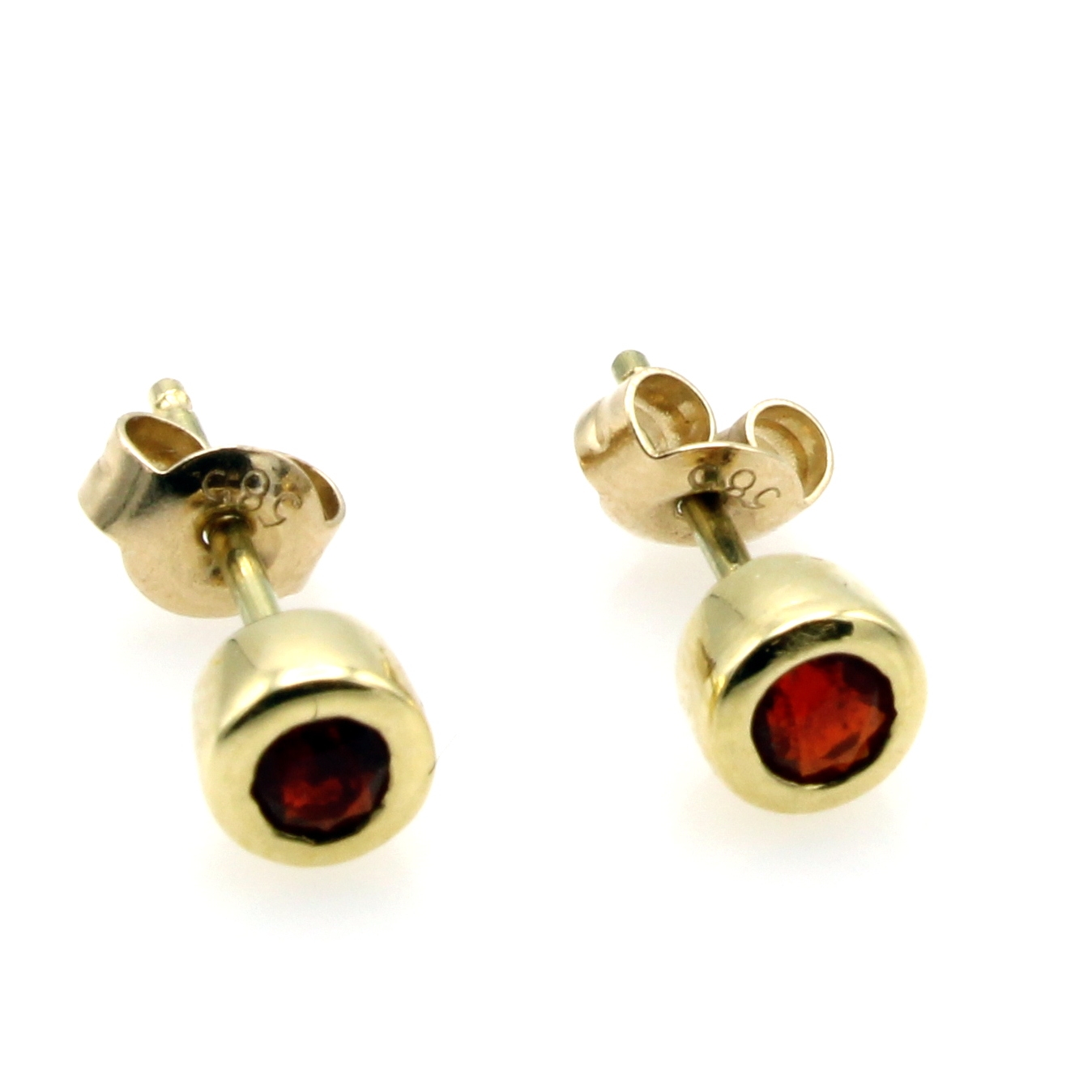 Image 27097134 - Paar Ohrstecker mit Feueropalen, GG 750/000,2 runde, mexikanische Feueropale zus. ca. ...