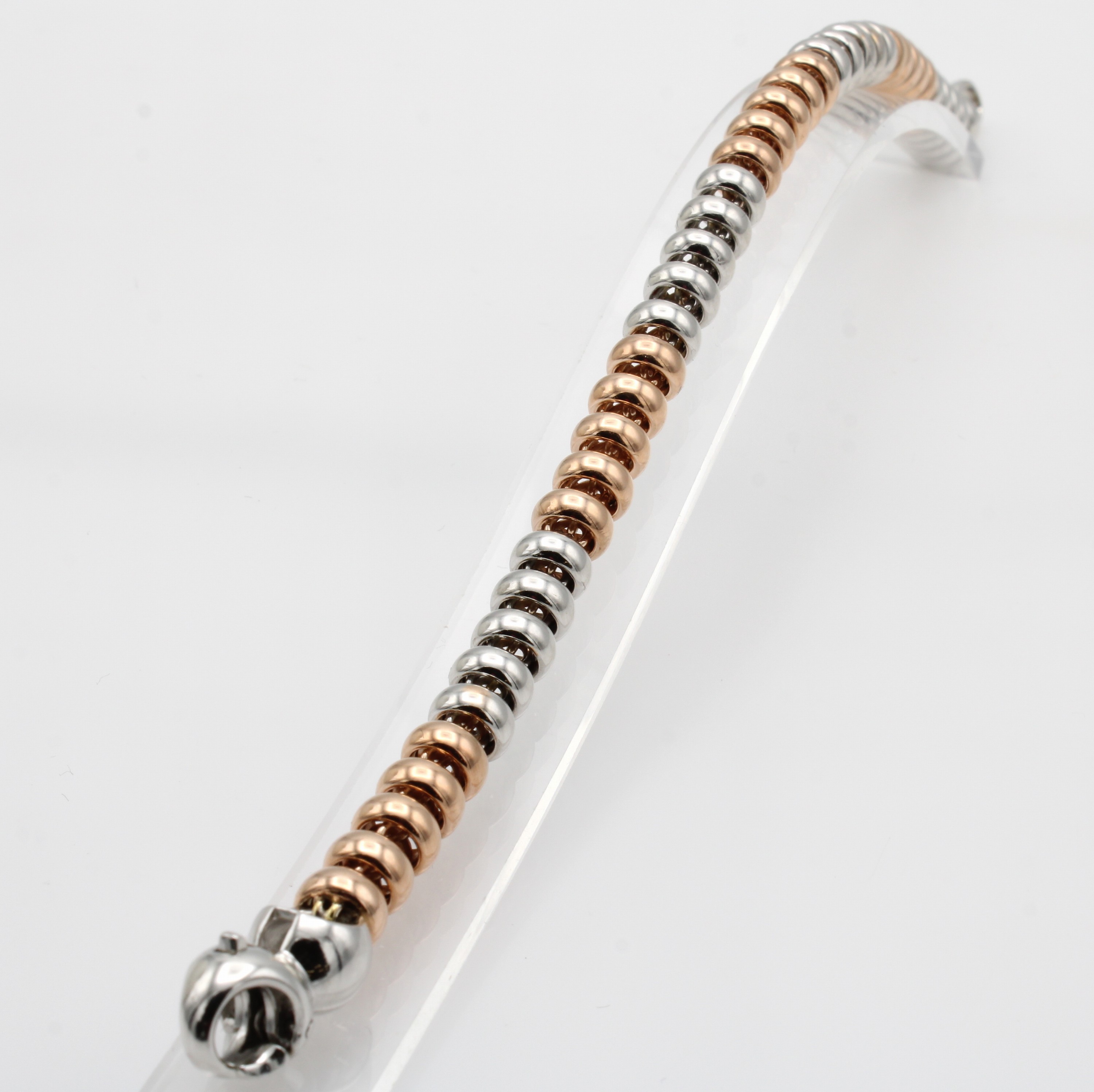 Image 27097146 - Ausgefallenes Armband, WG/RG 750/000, scheibenförm. Glieder auf Kette aufgezogen, ...