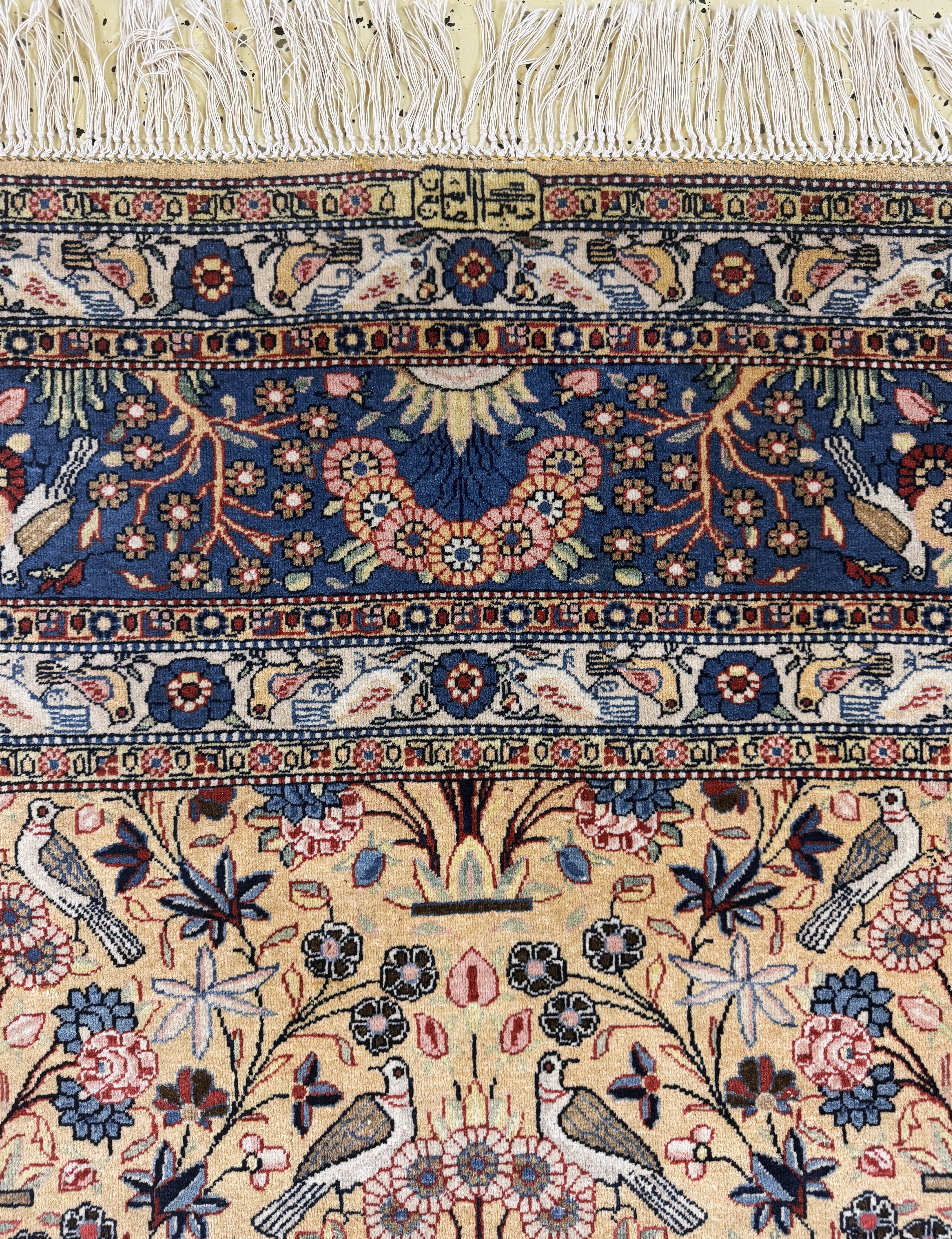 Detail i: Keschan"Dabir-Sanayeh", Persien, signiert, Anfang 20.Jhd, Korkwolle auf Baumwolle, ca. 312 x 207 cm, EHZ: 2, (Fransen erneuert)