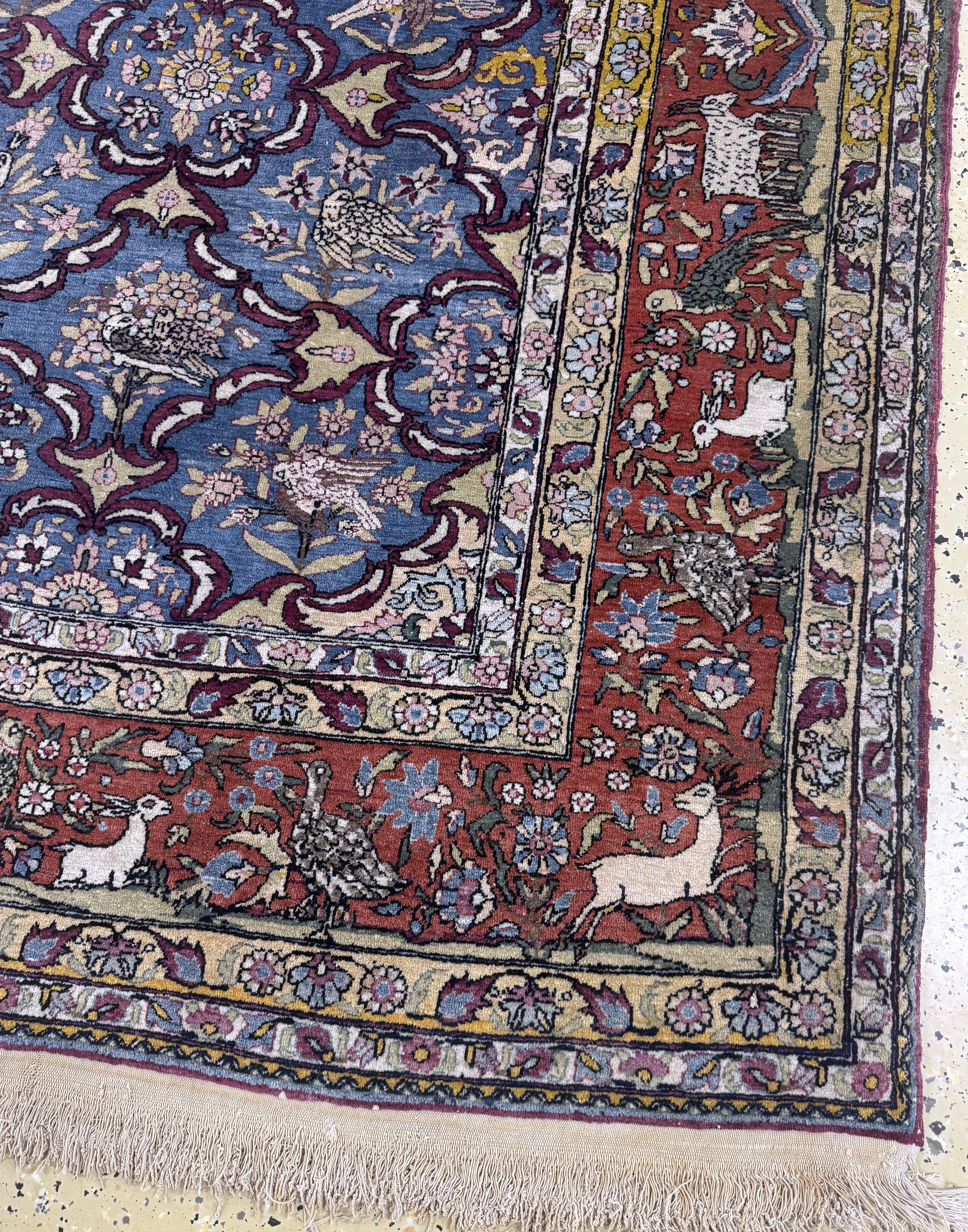 Detail a: Teheran antik, Persien, Anfang 20.Jhd, Wolle auf Baumwolle, ca. 288 x 200 cm, EHZ: 2,(Mottenfrass).
