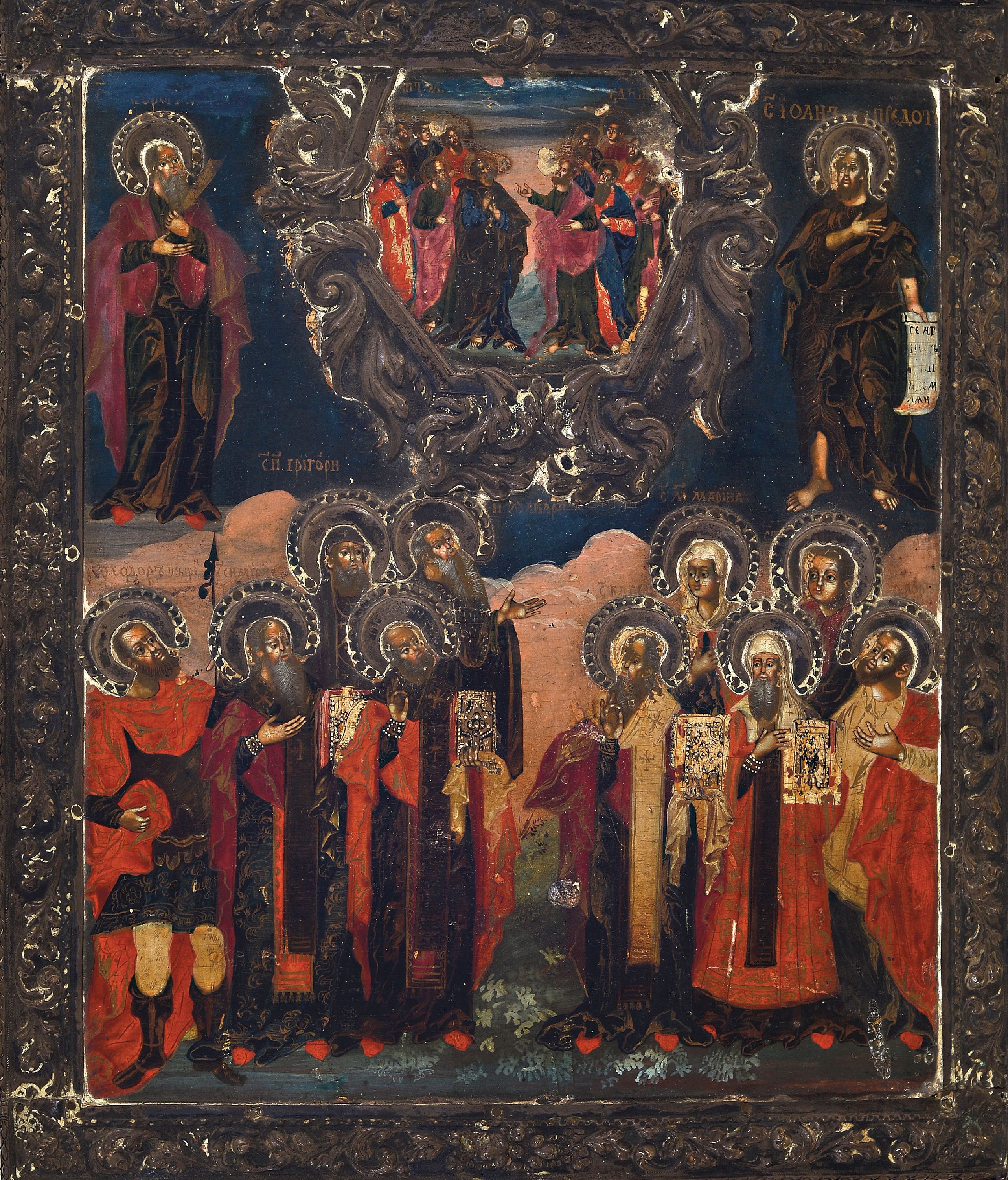 Image 27097197 - Himmelfahrts-Ikone, Russland, letztes Drittel 19.Jh., Tempera auf Holz, Silberoklad ...