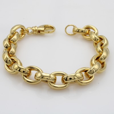 27097118a - Massives Rundankerarmband, GG 750/000, Kara-binerschl., hochwertige Pforzheimer ...