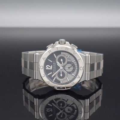 Image BULGARI chronograph Diagono Calibro 303 reference DG 42 S CH, self winding, stainless ...