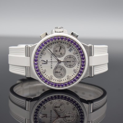 Image BULGARI Diagono on 500 pieces limited chronograph with amethyst and diamonds reference DG ...