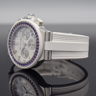 27097122d - BULGARI Diagono auf 500 Stück limitierter Armbandchronograph mit Amethysten & Diamanten ...