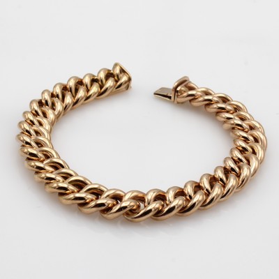 27097130a - Rundpanzerarmband, RG 750/000, Kastenschl., massive Pforzheimer Goldschmiedearbeit, L. ...