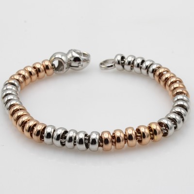 27097146a - Ausgefallenes Armband, WG/RG 750/000, scheibenförm. Glieder auf Kette aufgezogen, ...