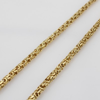 27097155a - Massives Collier im modernen Königsketten- muster, GG 750/000, Karabinerschl., hoch- ...