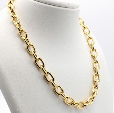 27097156a - Ankercollier, GG 750/000, Karabinerschl., hochwertige Pforzheimer Goldschmiedearbeit, L. ...