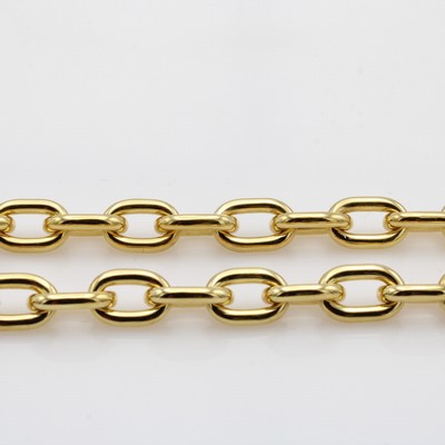 27097156b - Ankercollier, GG 750/000, Karabinerschl., hochwertige Pforzheimer Goldschmiedearbeit, L. ...