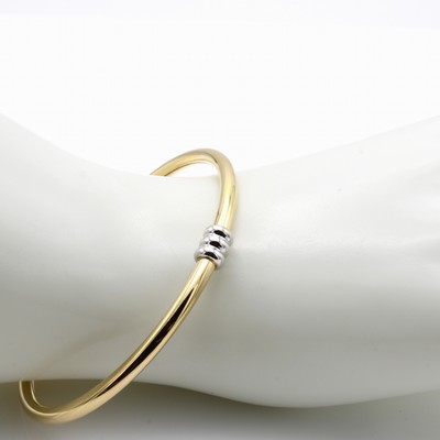 Image Armreif, GG/WG 750/000, 3 ovale WG Glieder Steckschließe, flexibel gearbeitet, hochwer- ...