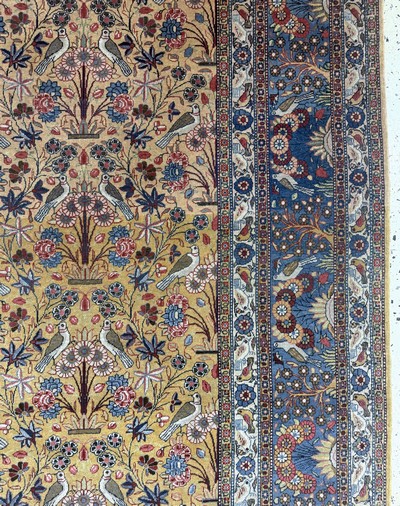 27097170e - Kashan#´Dabir-Sanayeh#´, Persia, signed, early20th century, corkwool on cotton, approx. ...