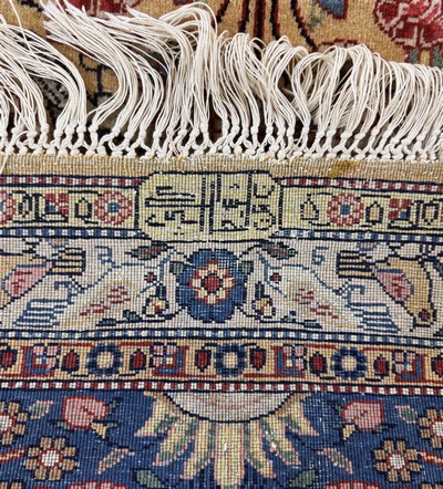 27097170k - Kashan#´Dabir-Sanayeh#´, Persia, signed, early20th century, corkwool on cotton, approx. ...