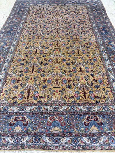 27097170l - Kashan#´Dabir-Sanayeh#´, Persia, signed, early20th century, corkwool on cotton, approx. ...