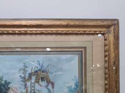 27097199h - Monogrammist R.R., datiert 1772, 2 kleine Gouachen mit Chinoiserien, Pagoden und ...