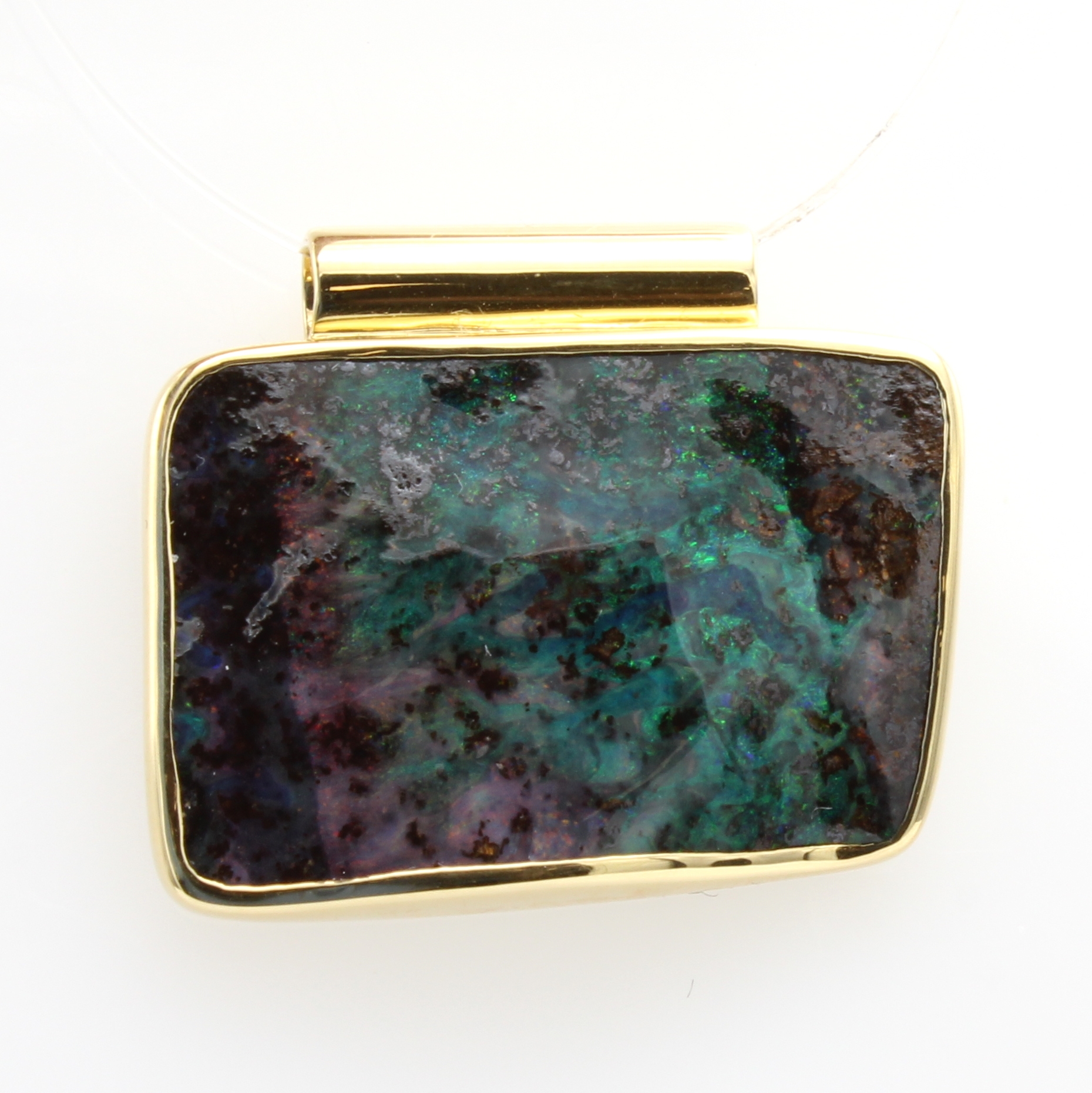 Image 27097215 - Anhänger mit Boulderopal, GG 750/000, Boulderopal ca. 28 ct Schätzpreis: 3700, - EUR