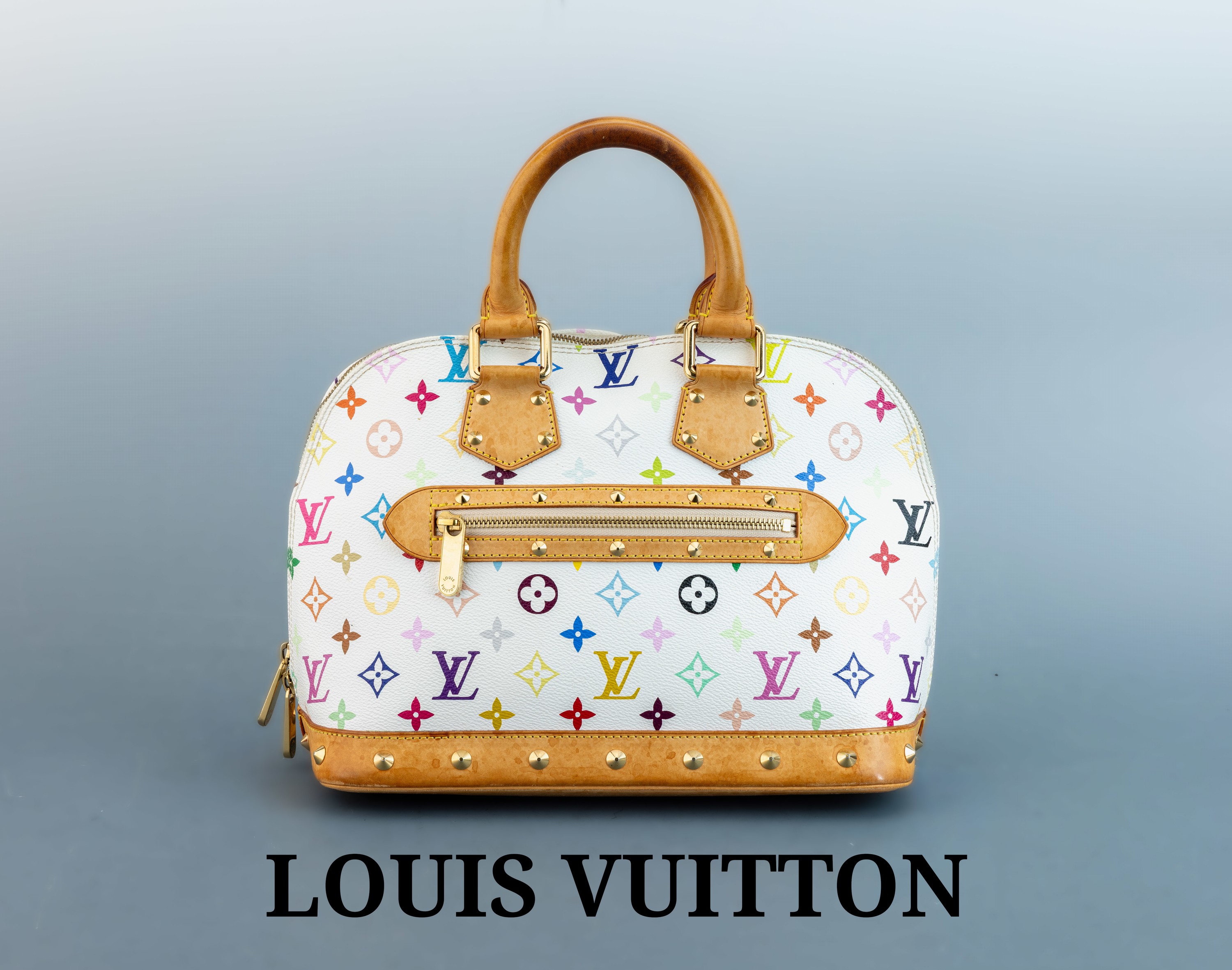 Image 27097218 - LOUIS VUITTON Alma PM, Multicolore Monogramm auf weißem Grund, Design. Takashi ...
