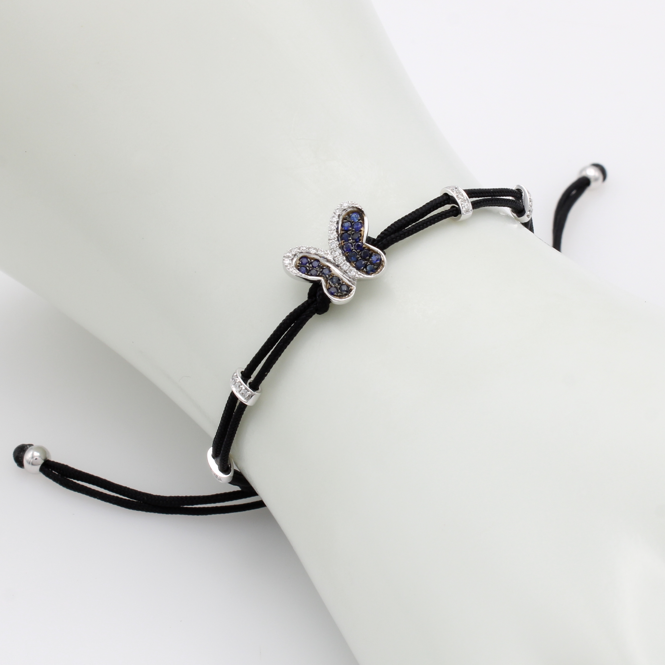 Image 27097267 - Shamballa-Armband ´Schmetterling´ mit Saphirenund Brillanten, WG 750/000, 20 fac. ...