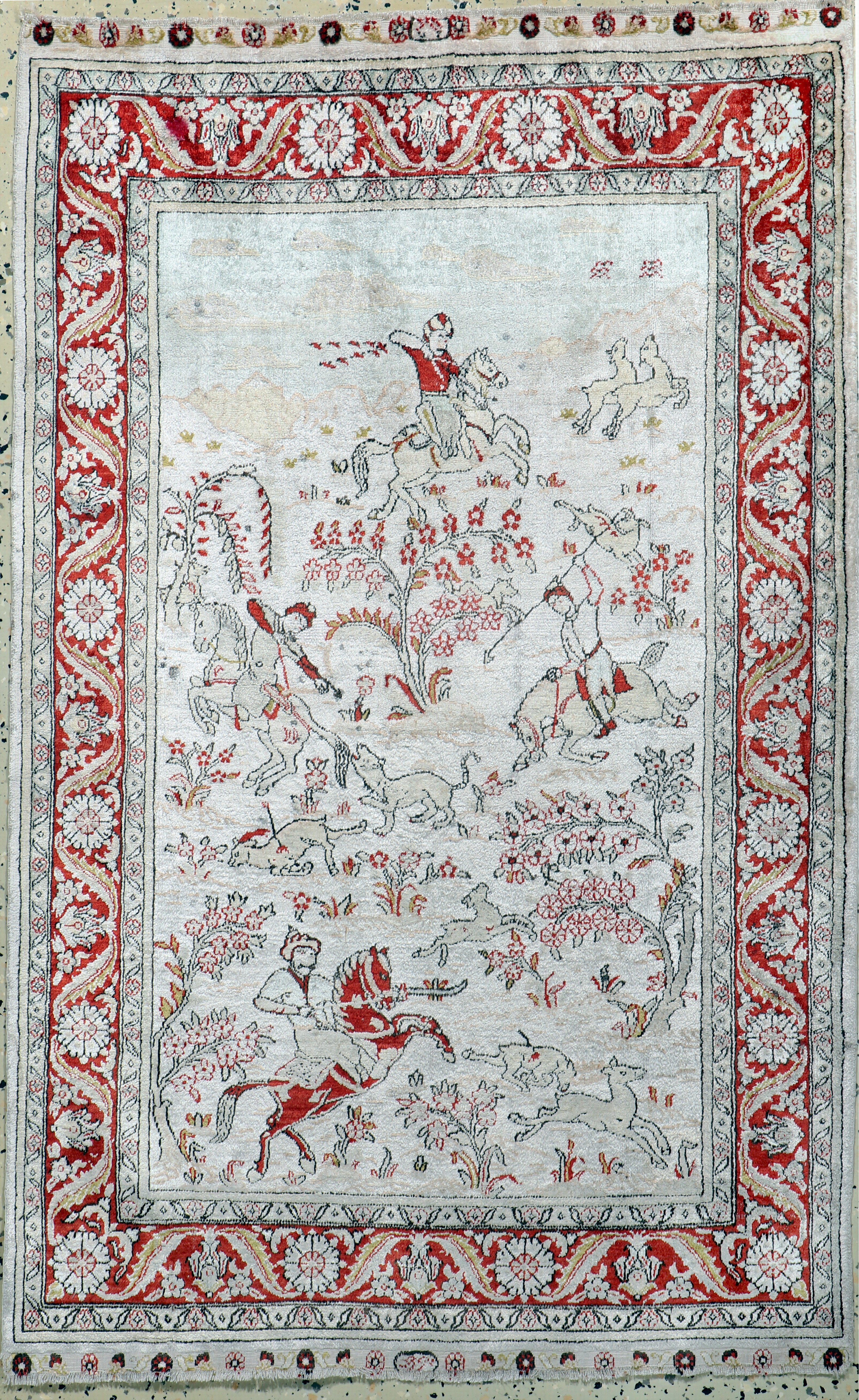 Image 27097280 - Hereke Seide, China, Mitte 20.Jhd, reine Naturseide, ca. 123 x 77 cm, EHZ: 2 ...