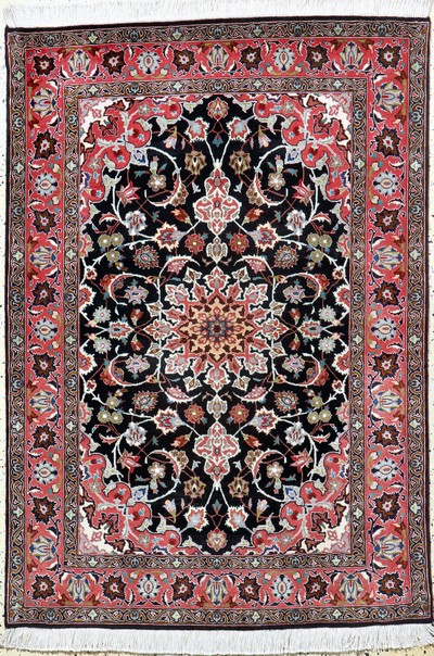 Image Täbriz fein, Persien, Neuwertig, Korkwolle mit Seide, ca. 150 x 103 cm, ca. 500.000 ...