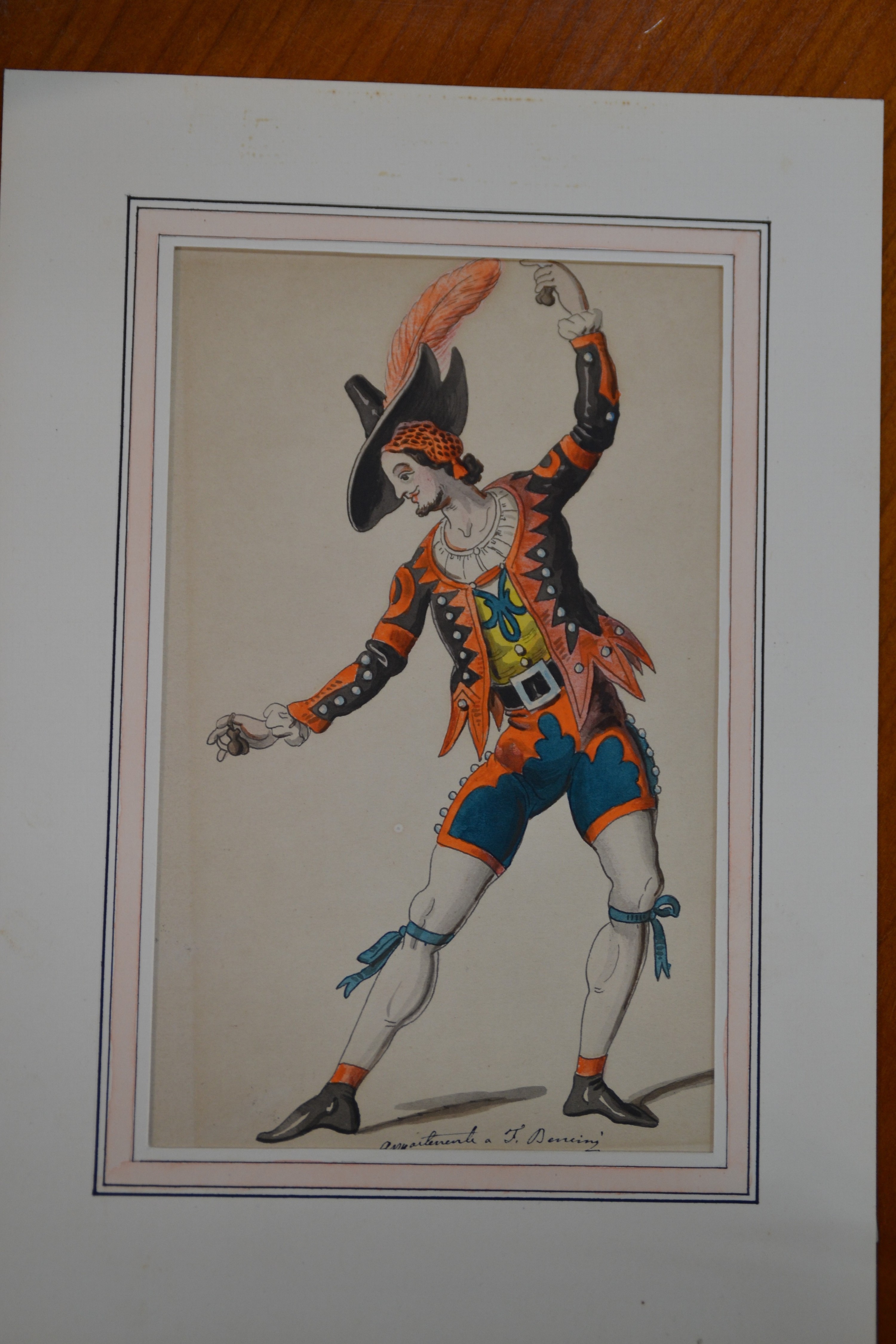 Detail d: F. Benini, italienisch, 19./20.Jh., 4 aquarellierte Zeichnungen, wohl Kostümstudien, z.T. signiert, je unter PP 24,5x17 cm