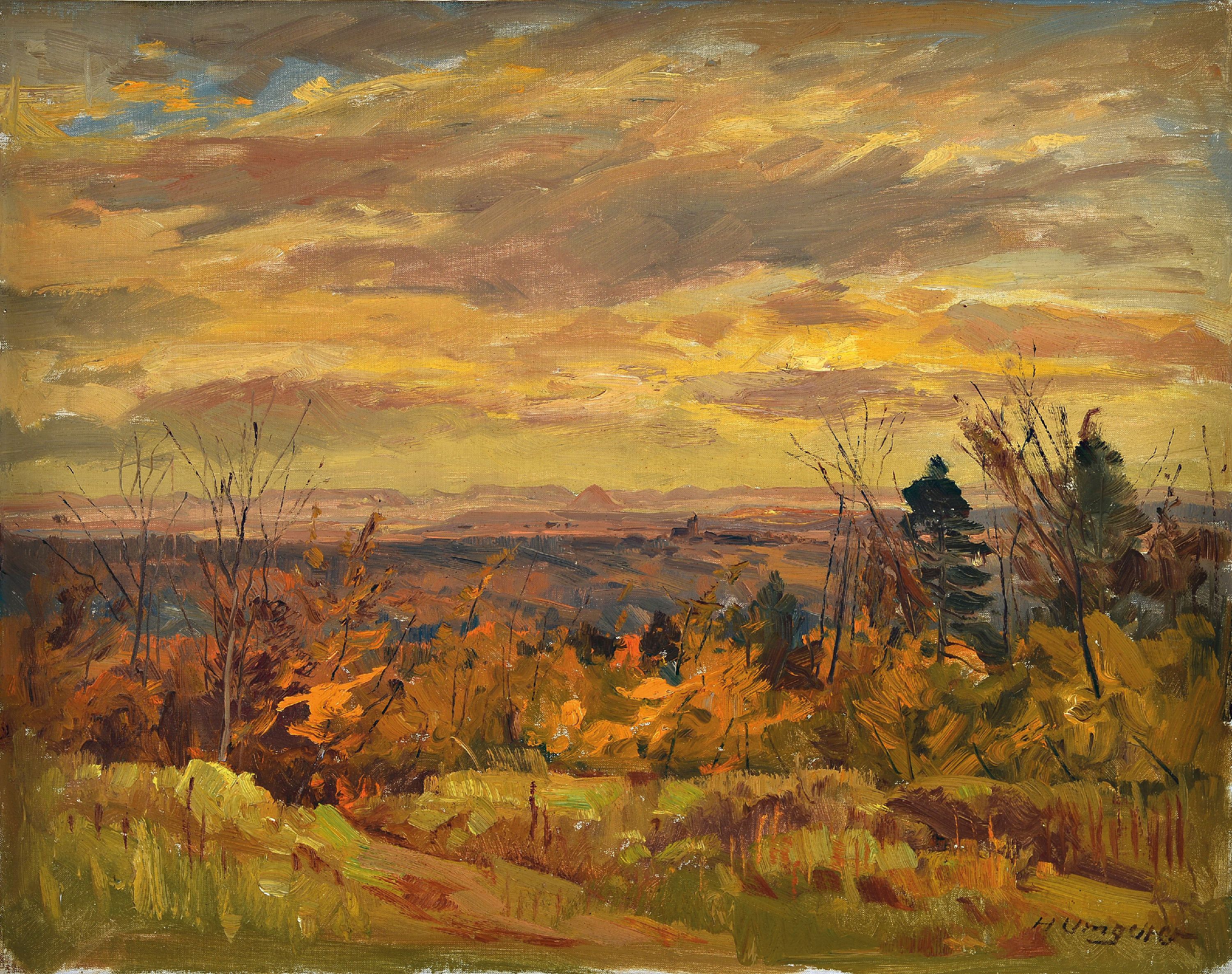 Image 27098660 - Hermann Umgelter, 1891 Botnang-1962 Stuttgart , schwäbische Landschaft, ´Blick nach der ...