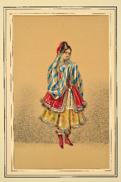 27098651k - F. Benini, italienisch, 19./20.Jh., 4 aquarellierte Zeichnungen, wohl Kostümstudien, ...