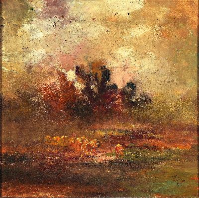 Image Julius Kurz, 1872-1946, atmosphärische Landschaft mit Kühen an der Tränke, rechts ...