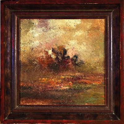 27098656k - Julius Kurz, 1872-1946, atmosphärische Landschaft mit Kühen an der Tränke, rechts ...