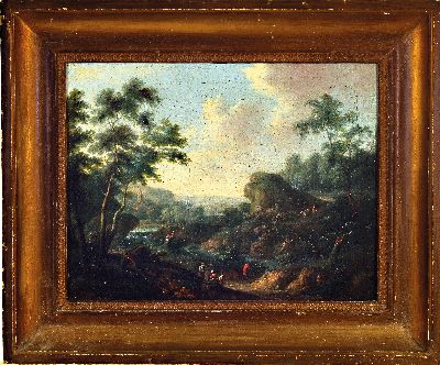 27098674k - Unbekannter Künstler des 18.Jh., wohl Frankreich, idealisierte Landschaft mit rastender ...