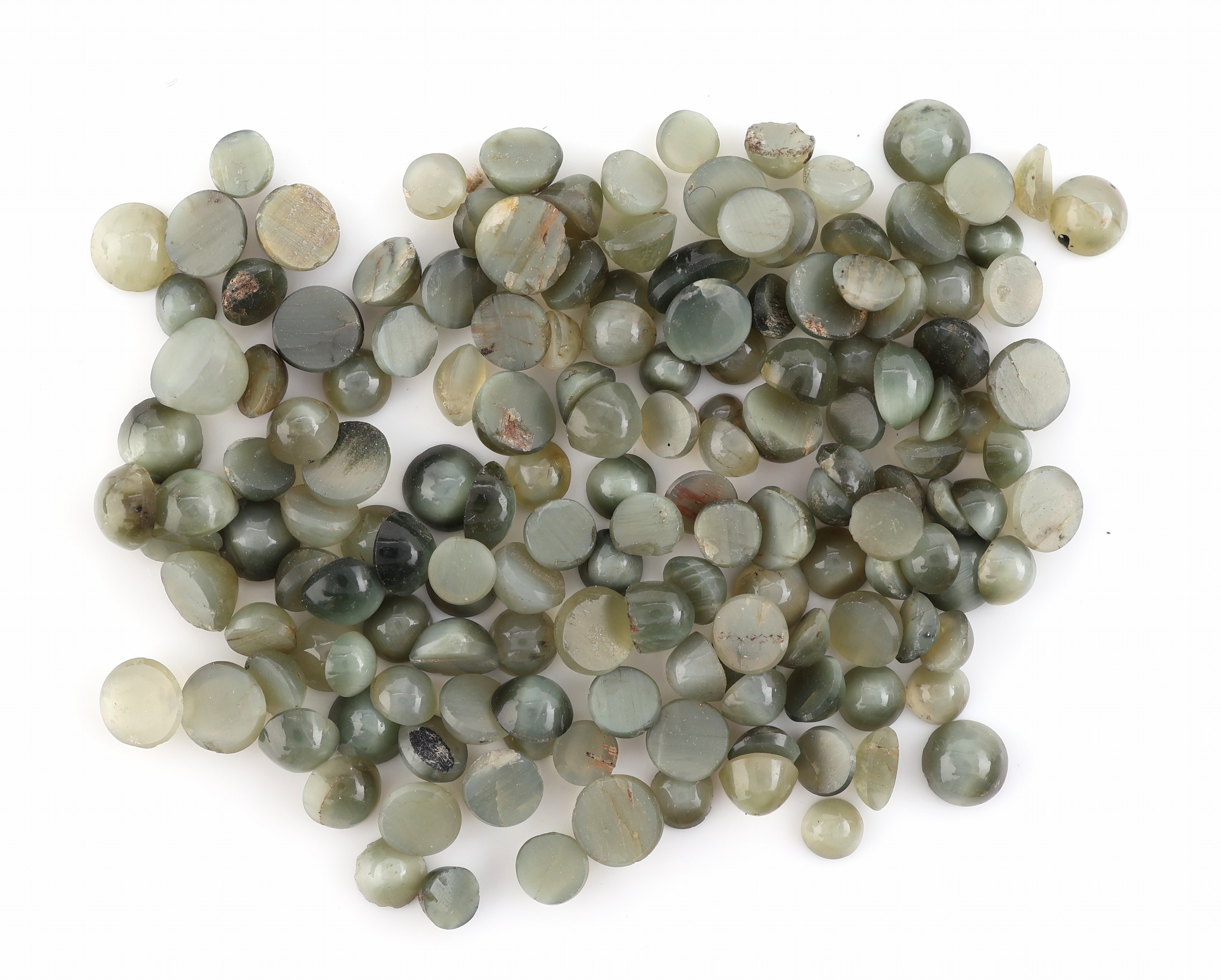 Image 27098716 - Lot lose Catseye Alexandrite, zus. ca. 23.94 ct, runde Cabochons in versch. Größen, ...