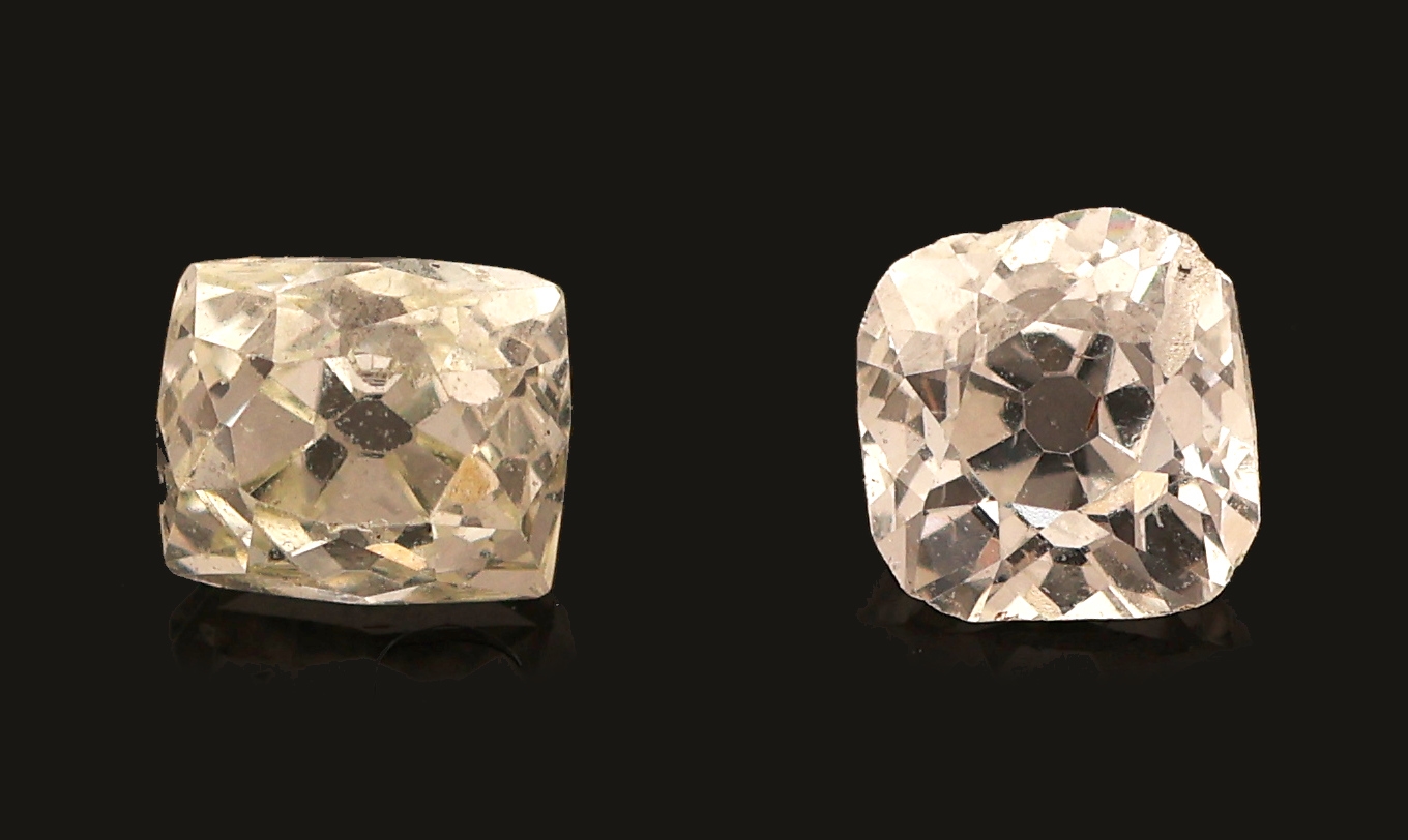 Image 27098754 - Lot 2 lose Altschliffdiamanten zus. ca. 0.45 ct Weiß-l.get.Weiß/si Schätzpreis: 350, - ...